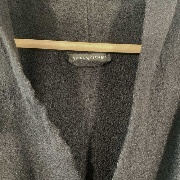 Eileen Fisher Open-Front Boiled Wool Coat with Clip Closure - Picture 5 of 12